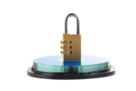 Computer disk and code lock 写真素材