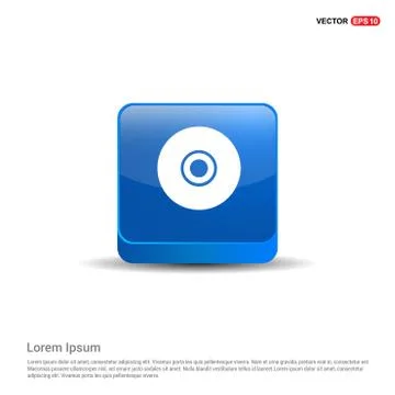 Computer disk icon  - 3d Blue Button Illustrazione stock