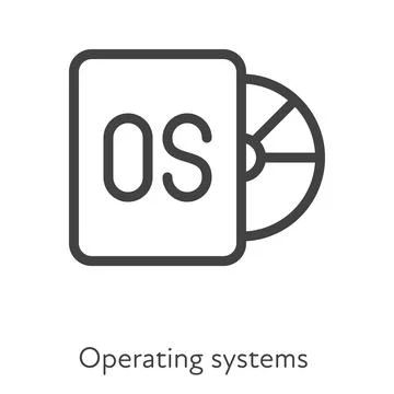 Computer disk with os operating system symbol Illustrazione stock