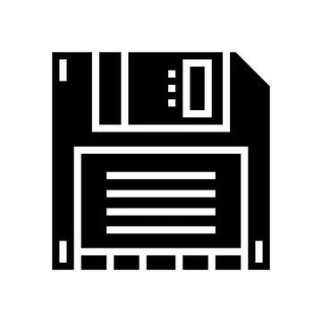 Computer diskette glyph icon vector illustration sign Stock Illustration