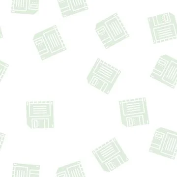 Computer diskette glyph seamless pattern sign Stock Illustration