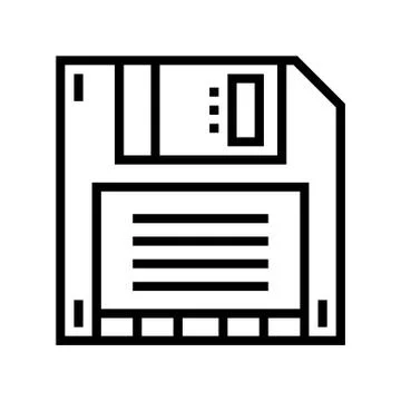 Computer diskette line icon vector illustration sign Stock Illustration