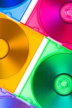 Computer disks in multiciolored boxes Computer disks in multiciolored boxe... 写真素材