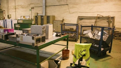 Computer Dismantling Station Recycling Stock-Footage 77742440