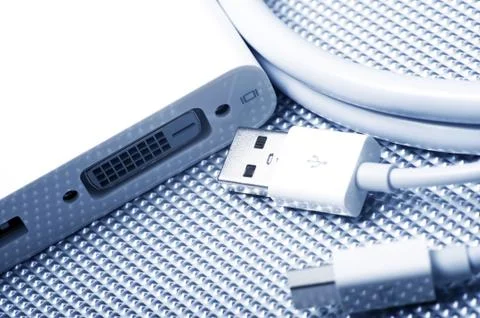 Computer display adapter with usb connection closeup. computers technology th Stock Photos
