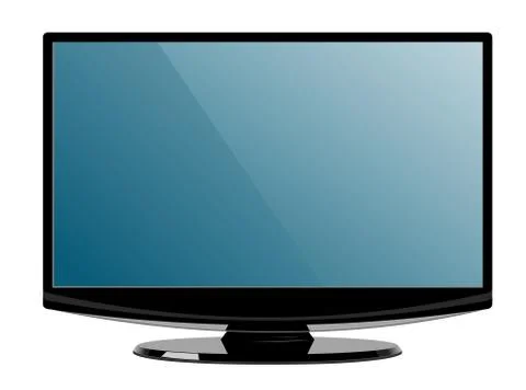 Computer display with blank screen. Front view. Isolated on white background Stock Illustration