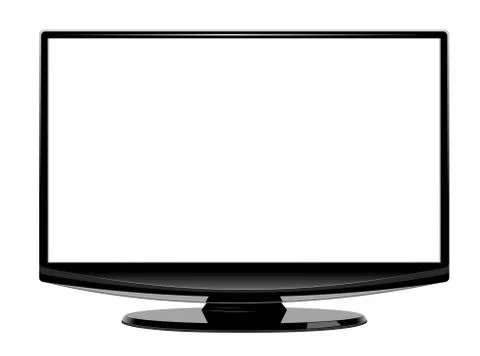 Computer display blank screen. Isolated on white background vector Stock Illustration