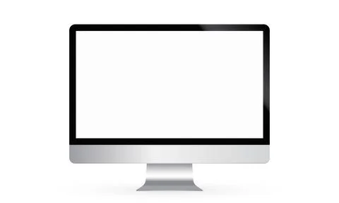 Computer display blank screen realistic vector Stock Illustration