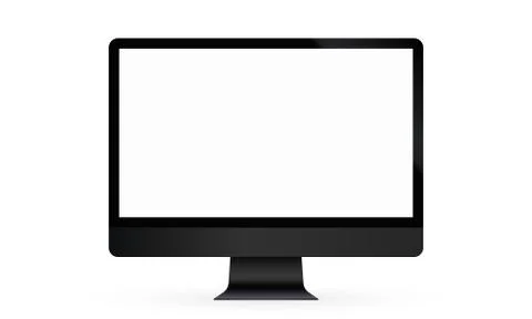 Computer display blank screen realistic vector Illustrazione stock