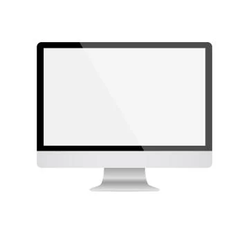 Computer display with blank white screen. Vector EPS10 Stock Illustration