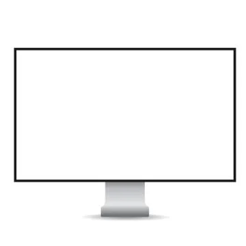 Computer display with blank white screen vector Stock Illustration
