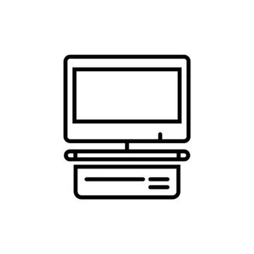Computer display with blank white screen. Vector Illustrazione stock