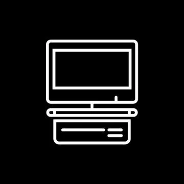 Computer display with blank white screen. Vector Stock Illustration