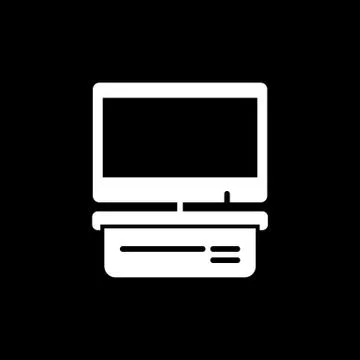 Computer display with blank white screen. Vector Stock Illustration