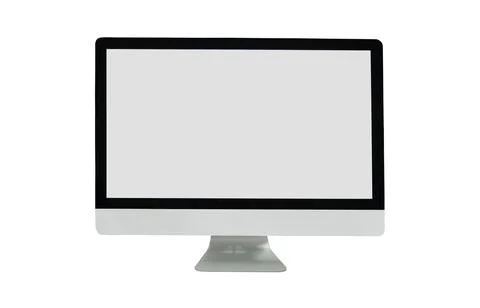 Computer display with blank white screen. Front view. Isolated on white bac.. Stock Photos