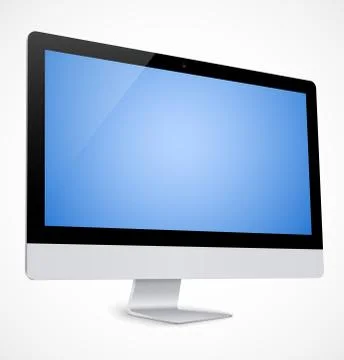 Computer display with blue screen Stock Illustration