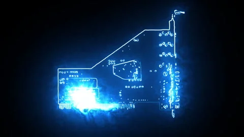 Computer display card circuit board power movement Stock Footage 255478833