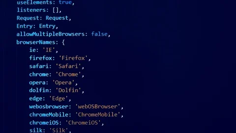 Computer display with the coded data emerging on it Stock Footage 114742986