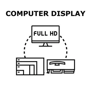 Computer display devices concept vector illustration 库存插图