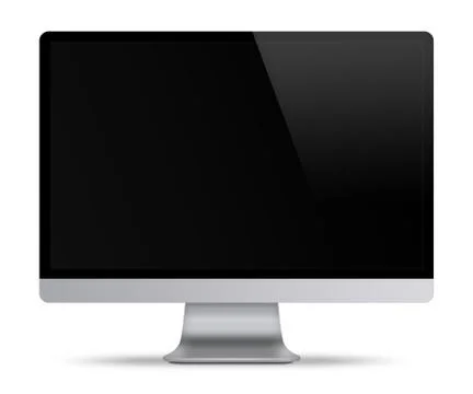 Computer display with empty black screen. Stock-Illustration