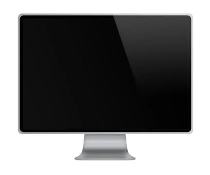 Computer display with empty black screen. Stock-Illustration