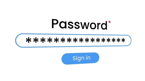 Computer display enter your password box animation isolated on white background Stock Footage 321608098