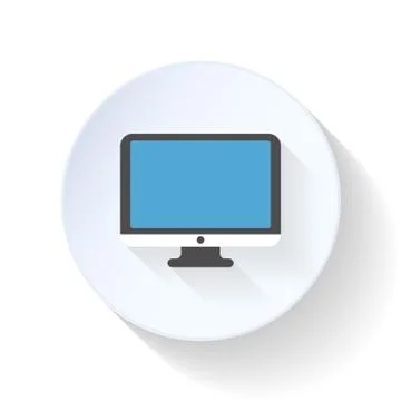 Computer display flat icon Illustrazione stock