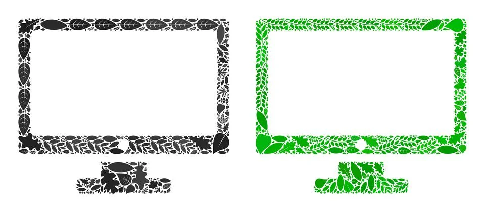 Computer Display Icon Nature Composition of Floral Elements Stock Illustration