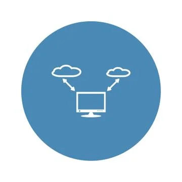 Computer display Icon Vector flat design style Stock Illustration