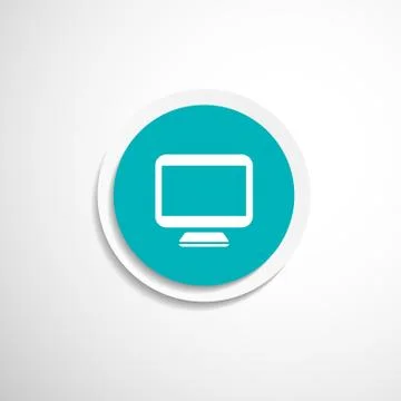 Computer display isolated icon screen monitor Stock Illustration