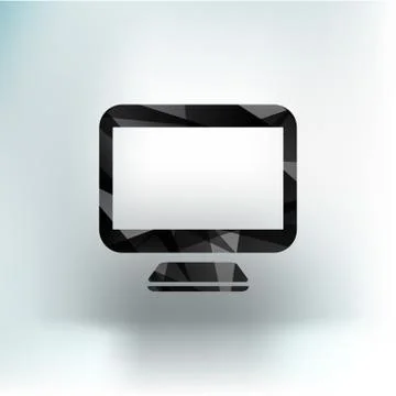 Computer display isolated icon screen monitor Stock Illustration
