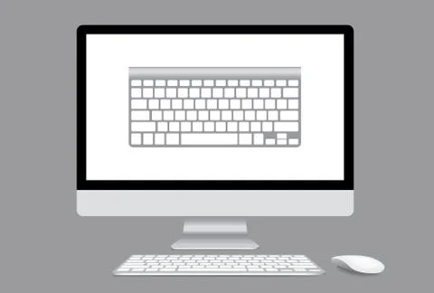 Computer display isolated Stock Illustration