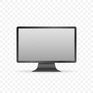 Computer display isolated in realistic design on white background. Vector sto Illustrazione stock