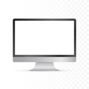 Computer display isolated in realistic design on white background. Vector stock Illustrazione stock