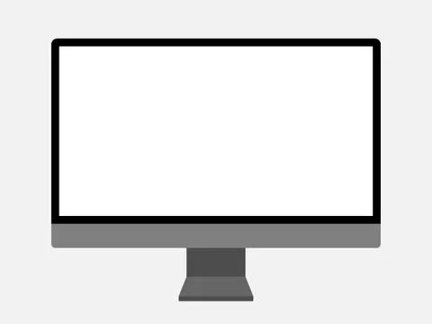 Computer display isolated on white background Screen computer monitor Stock Illustration