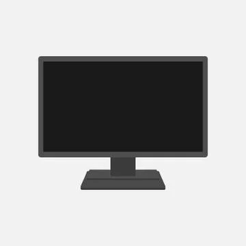 Computer display isolated on white background Screen computer monitor Stock Illustration