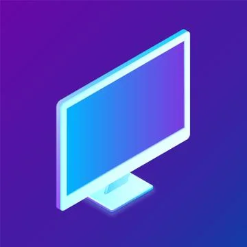 Computer Display. Isometric Computer Display. Screen computer desktop. Create Stock Illustration