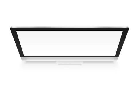 Computer display mock up from above isolated. Workspace with pc Stock Illustration