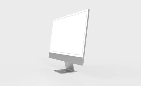 Computer display mock up with blank white screen. Illustrazione stock