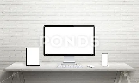 Computer display mockup PSD Template