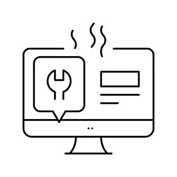 Computer display repair line icon vector illustration Illustrazione stock
