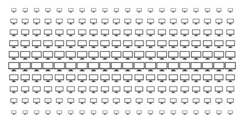 Computer Display Shape Halftone Effect Stock Illustration