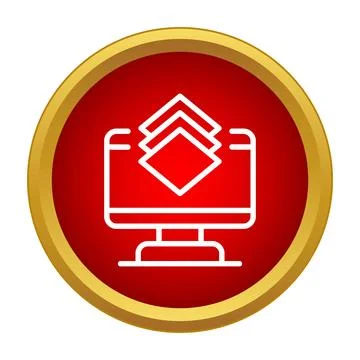 Computer display showing document or design layers icon Illustrazione stock