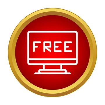 Computer display showing free digital online offer icon Stock Illustration