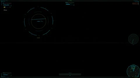 Computer display showing military data interface for science fiction war do.. Stock Footage 327220385