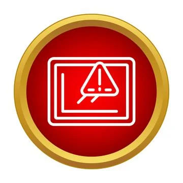 Computer display showing a system error warning icon Stock Illustration