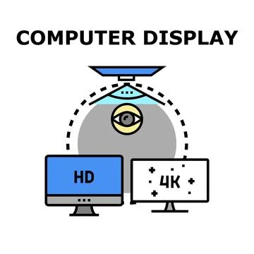 Computer display technology comparison with eye tracking イラスト素材