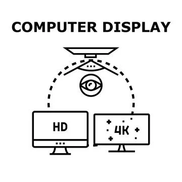 Computer display technology comparison with eye tracking Stock Illustration