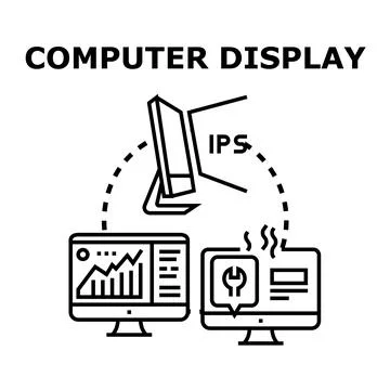 Computer display technology developing and repairing concepts 库存插图