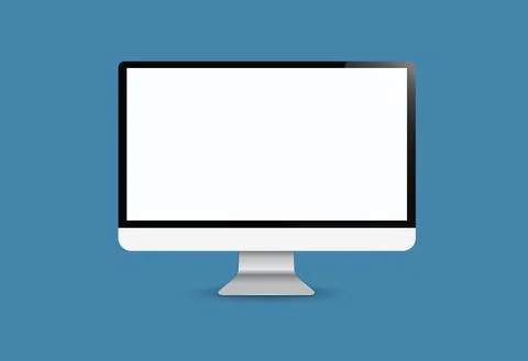 Computer display vector design isolated on background  with blank white scree Stock Illustration